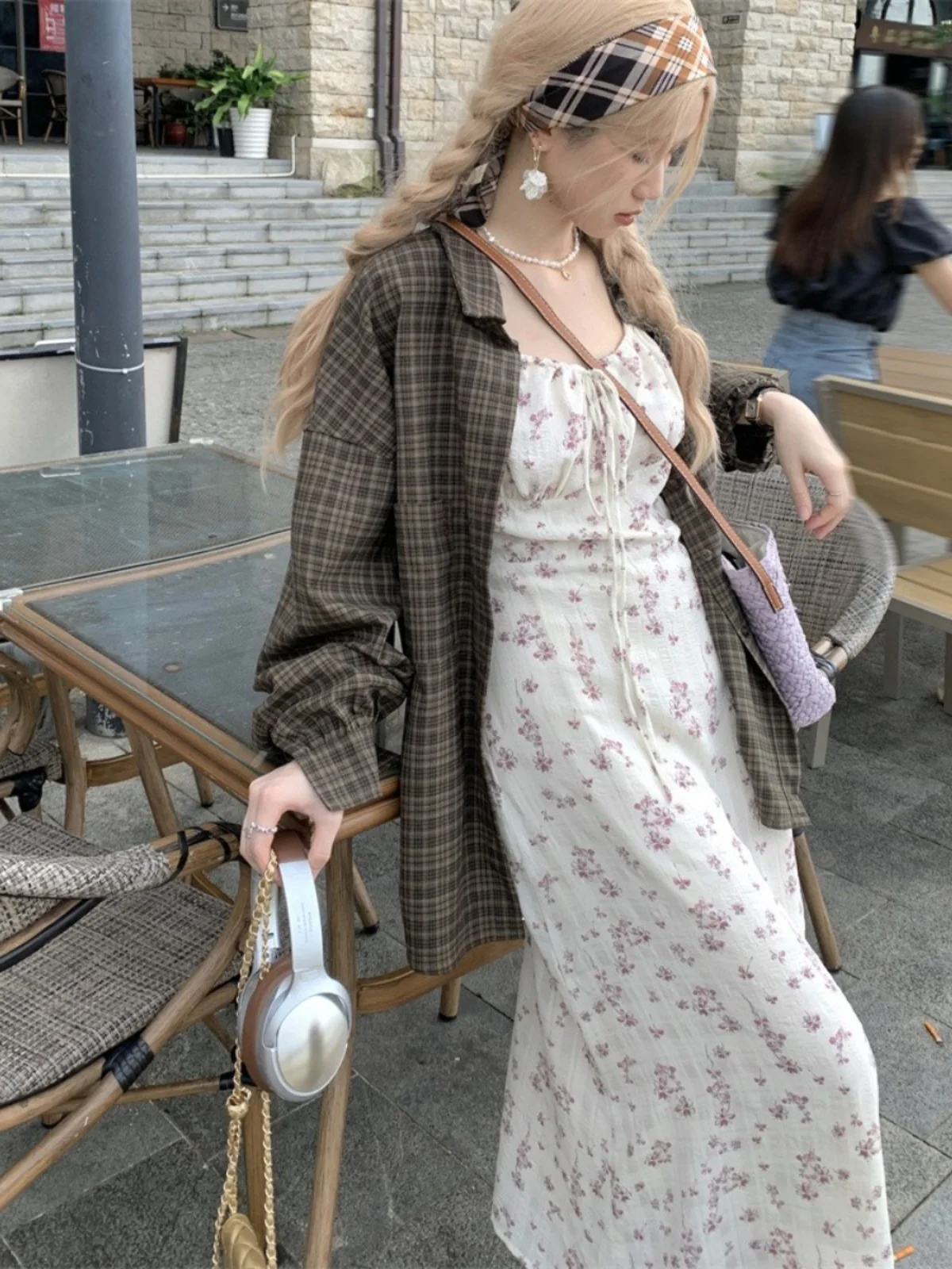 

plus Size Women's American Retro Plaid Long Sve Sun Protection irt Casual Summer Loose Fit Versatile irt Trendy Top
