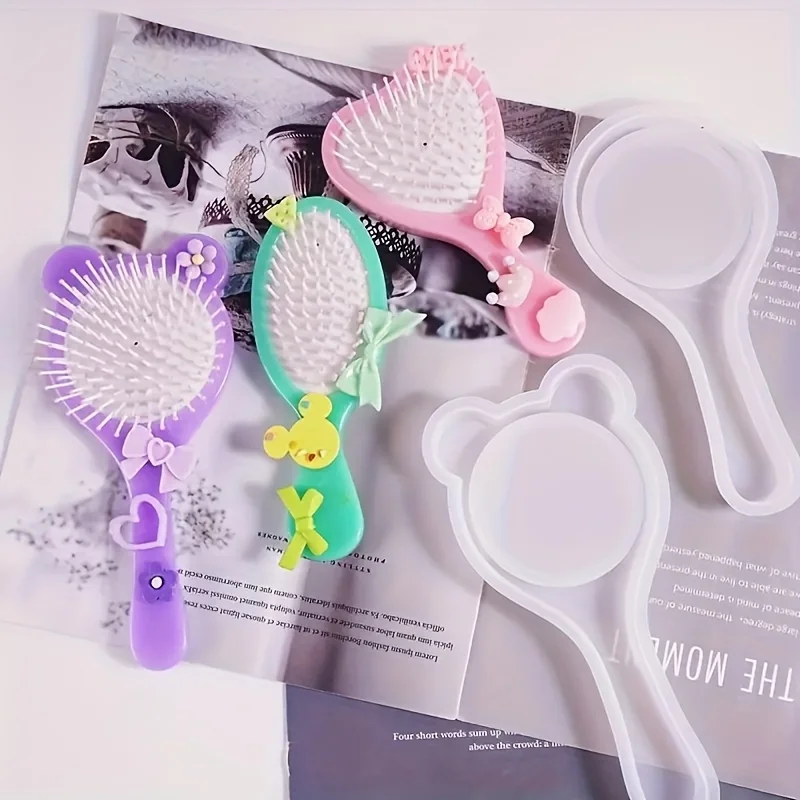

A Variety Of Cute Comb Resin Silicone Mold Sets, Each Paired With An Airbag Comb, Can Be Used In Resin Casting Kits, Beginners'