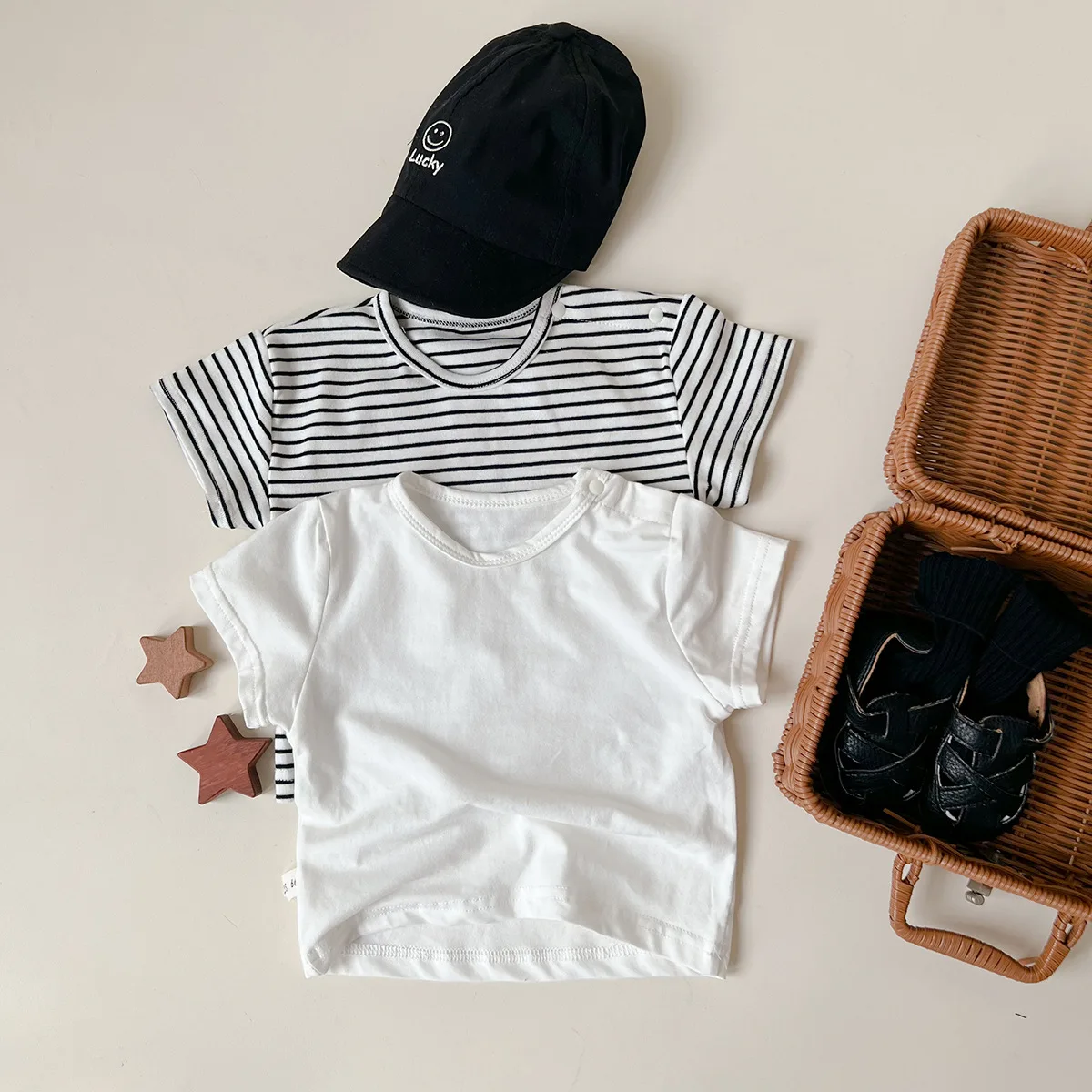 Summer Korean UNITIM Baby Boys 2PCS Clothes Set Cotton Short Sleeve T-shirts Strap Thin Shorts Suit Infant Boys Outfits