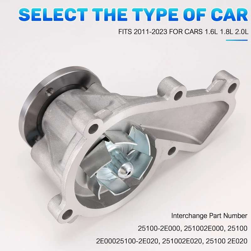 Water Pump For HYUNDAI Elantra Tucson KIA Forte Seltos Soul 1.6L 1.8L 2.0L 25100-2E000