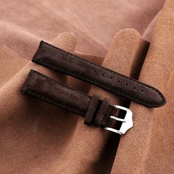 Vintage Suede Leather Watch Band 16mm 18mm 19mm 20mm 22mm Coffee  Watch Strap Replacement Wristband for Men Women Watchband