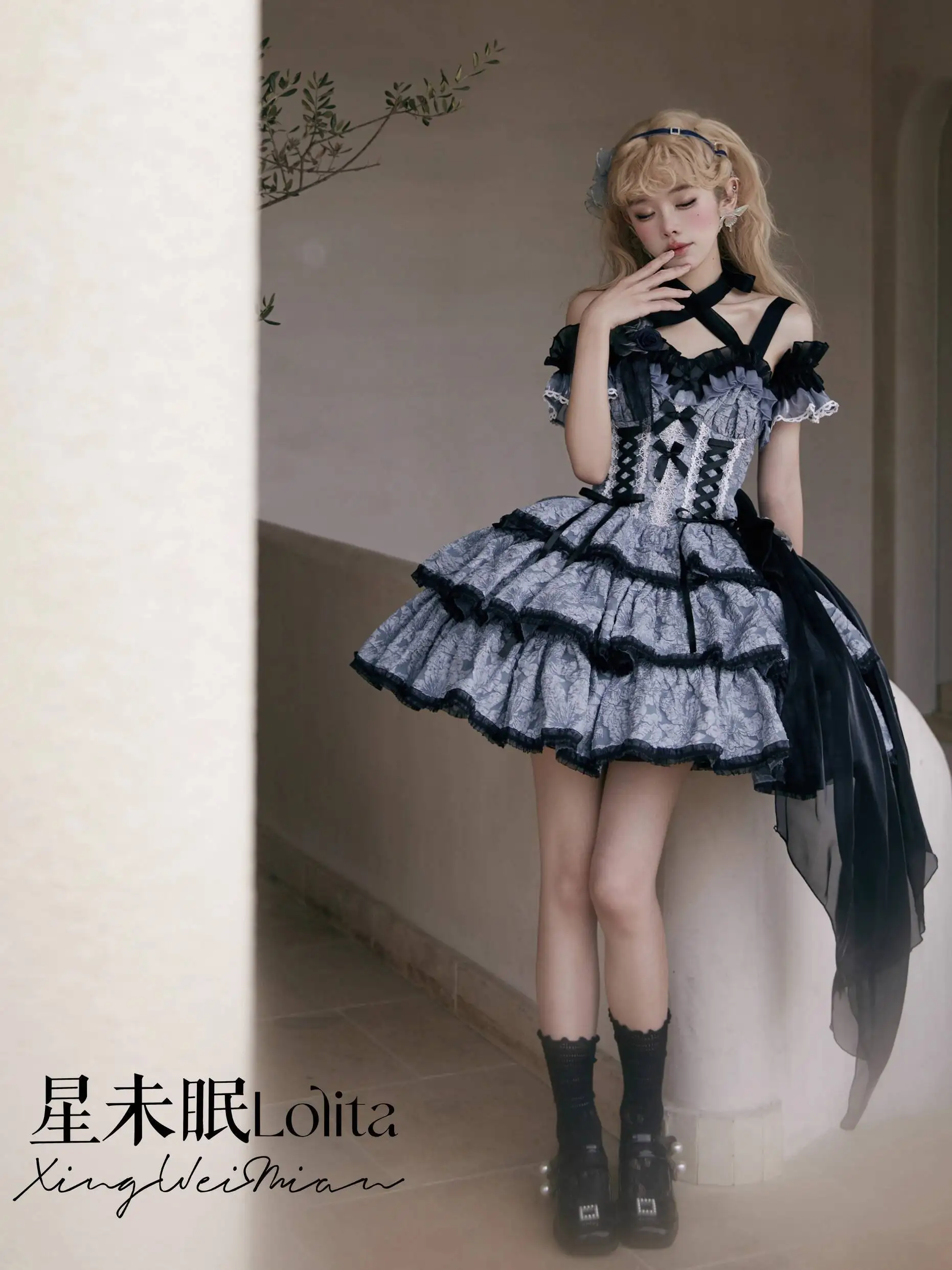 

Japanese Gothic Lolita Dress Girls Vintage Dark Funeral Lolita Jsk Dress Women Harajuku Cool Sleeveless Punk Suspender Dresses