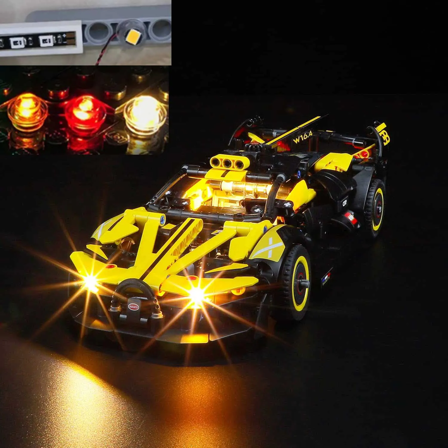 USB Lights Compatible with Lego 42151 Buga-tti Bolide -（Not include Lego Bricks)