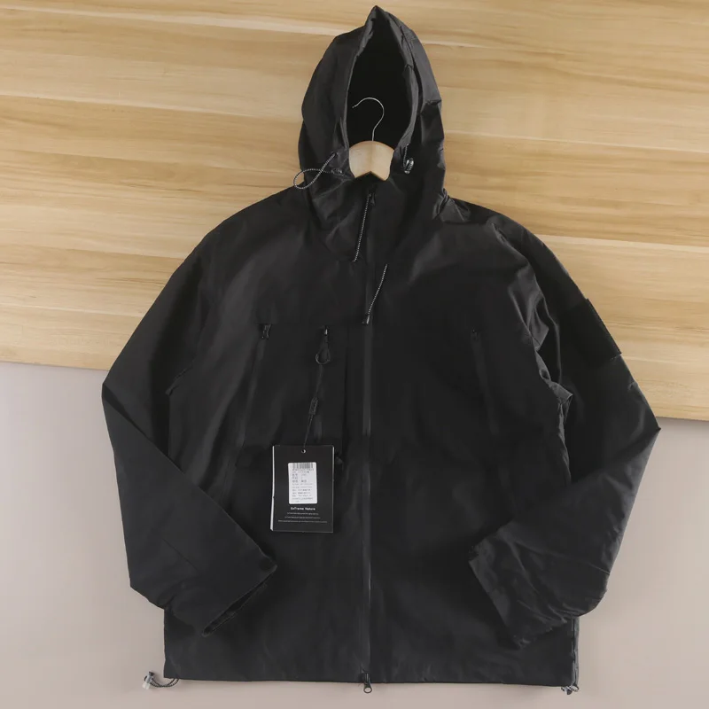 Outdoor Windproof Waterproof Breathable Men's Autumn Jaet Couple Sle Stand Fit Faion Urban Long Sve Hooded Coat