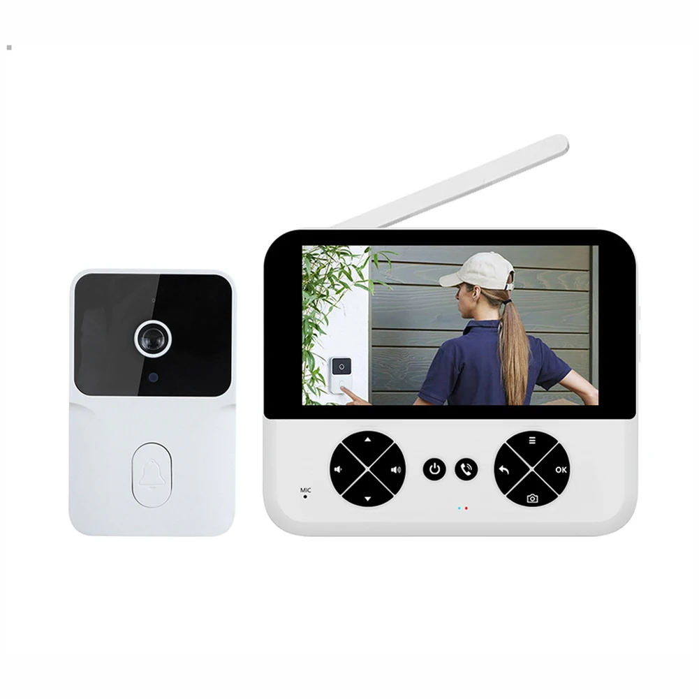 1pc 4.3inch Wireless Video Doorbell Outdoor Monitor Video Home Voice Intercom Home Security Multi-languages Electronic Doorbell