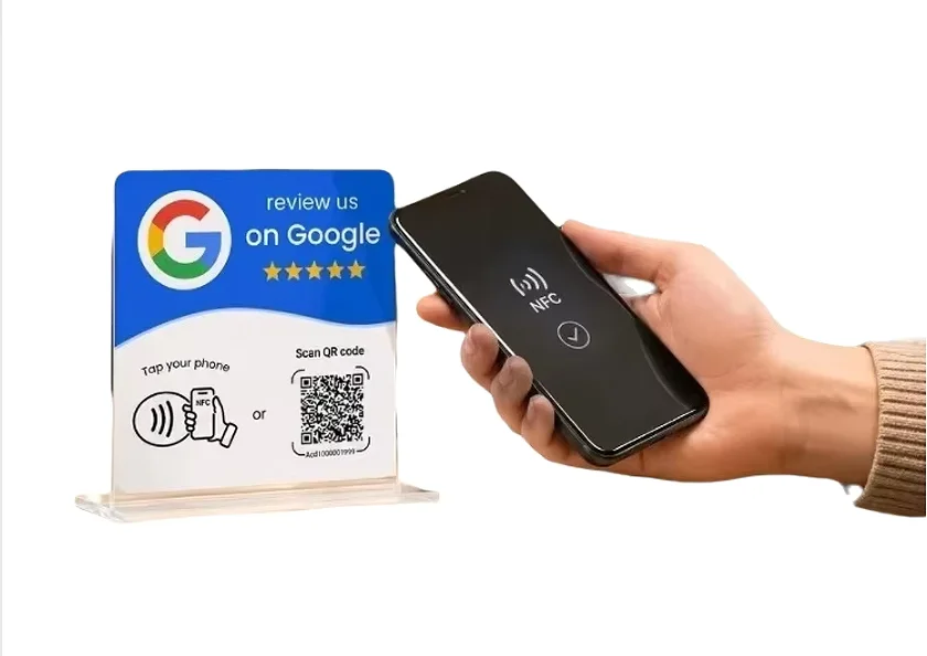 1/5PCS NFC Google Review Cards with Dynamic QR Code NTAG215 Tap Sticker Adhesive Feedback Signs for Restaurants And Stores