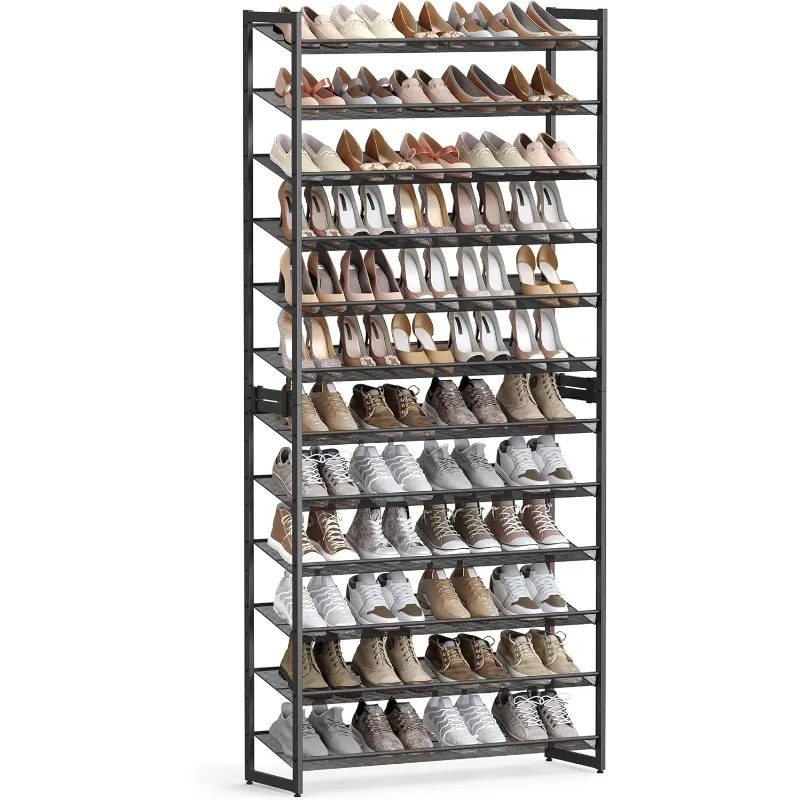 

SONGMICS Shoe Rack, 12-Tier Shoe Organizer, Metal Shoe Storage for Garage, Entryway, Set of 2 6-Tier Stackable Shelf