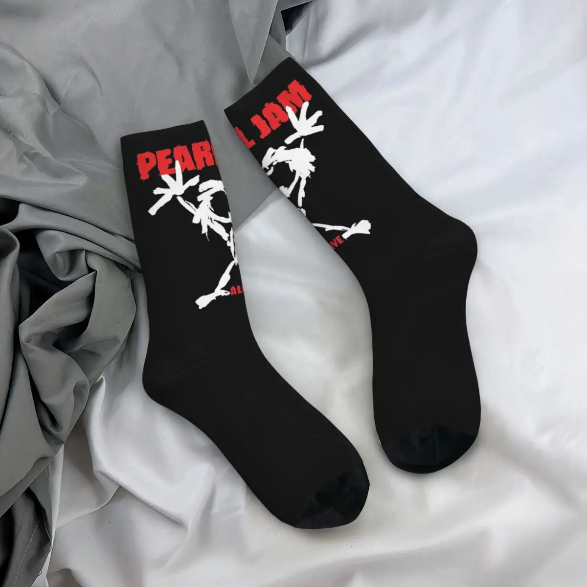 Chaussettes de qualité coordonnantes pour hommes, chaussettes Bearls Jam, bas de groupe de musique en direct, planche à roulettes graphique, décontracté, automne