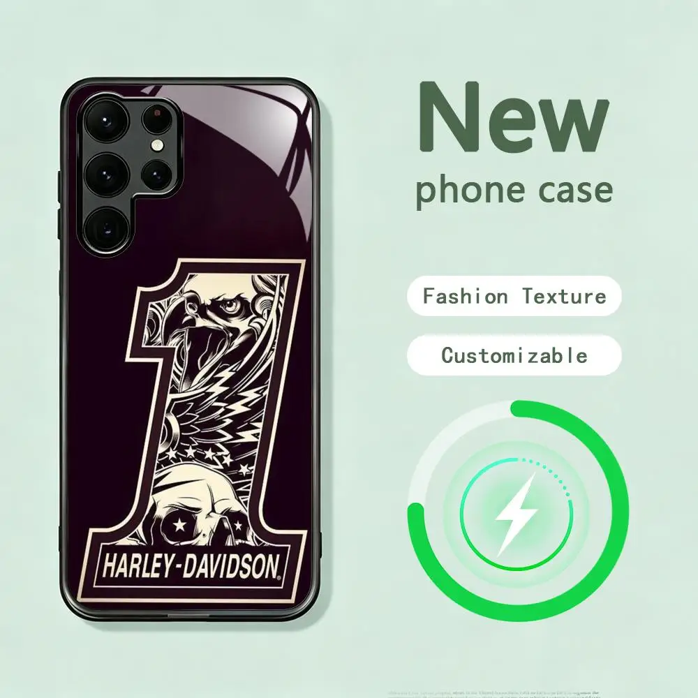 Image of HOT Cool Brand HD-HARLEYES Handyhülle für Samsung S26 S25 S24 S23 S22 S21 S20 Plus Ultra Note20 Glas Magnetische Hülle