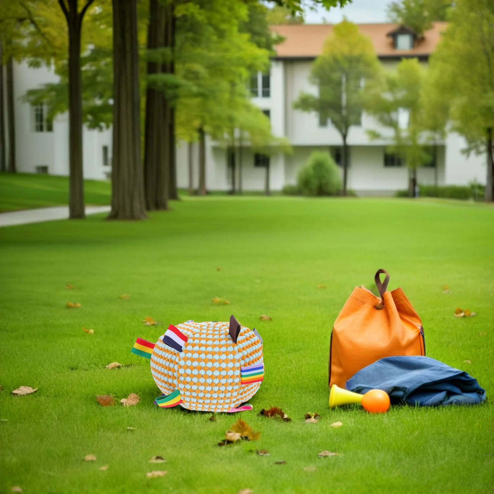 

Squeaky Dog Ball For Puppies Chew-Resistant Teething With Bell Interactive Indoor Outdoor Play Bright Colored Pet Chew