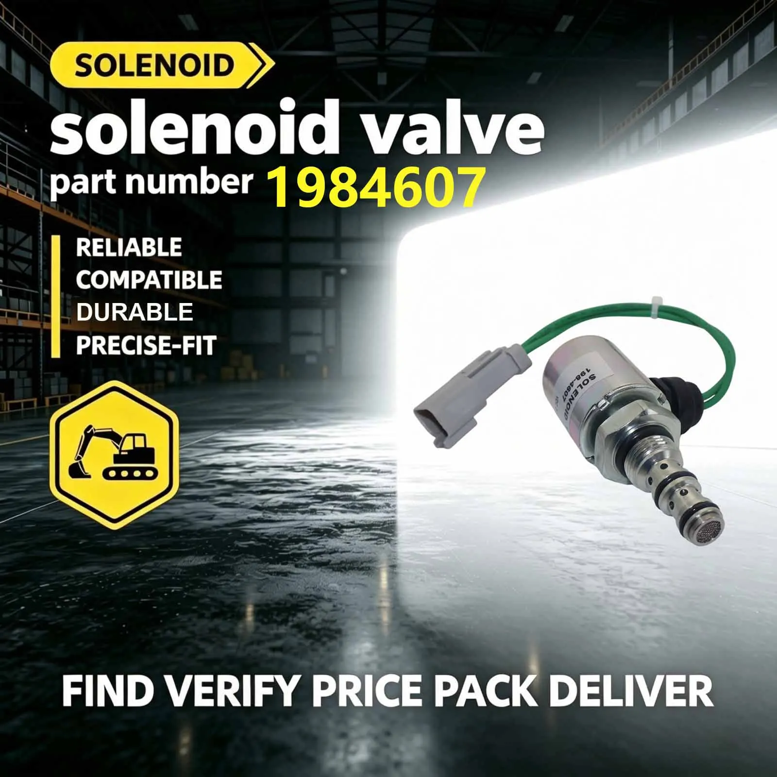 24V Solenoid Valve 198-4607 1984607 Fits for Caterpillar CAT 572R 583T 561N 572R II Pipe hanging machine