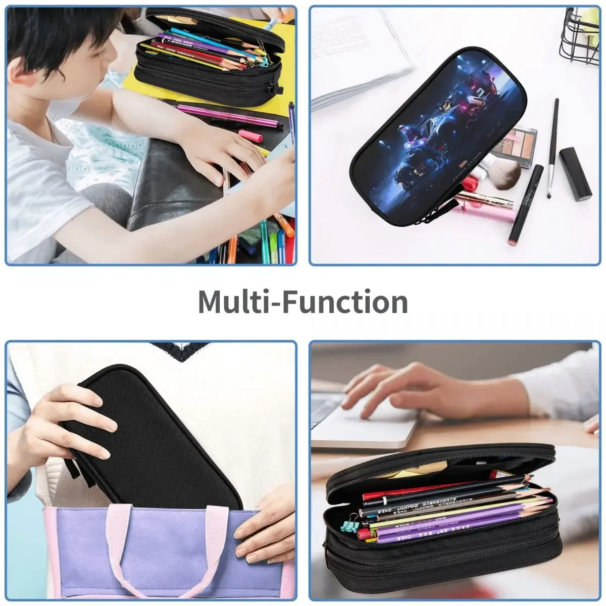 Back To The Future Big Capacity Pencil Pen Case Office College School Large Storage Bag Pouch Holder Box Organizer