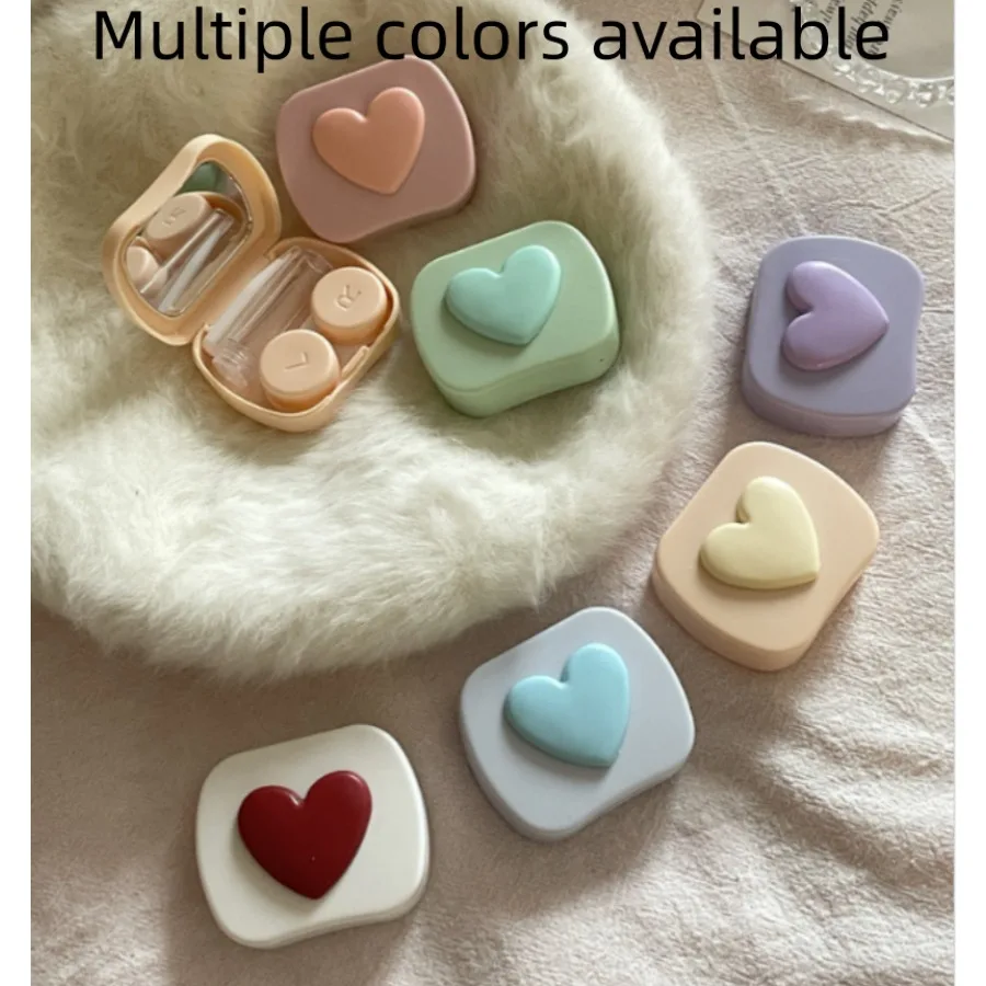 1 boîte à lentilles de contact portable, kit d'outils de retrait de lentilles avec miroir, flacon de solution, étui de transport et de rangement pour lentilles de contact