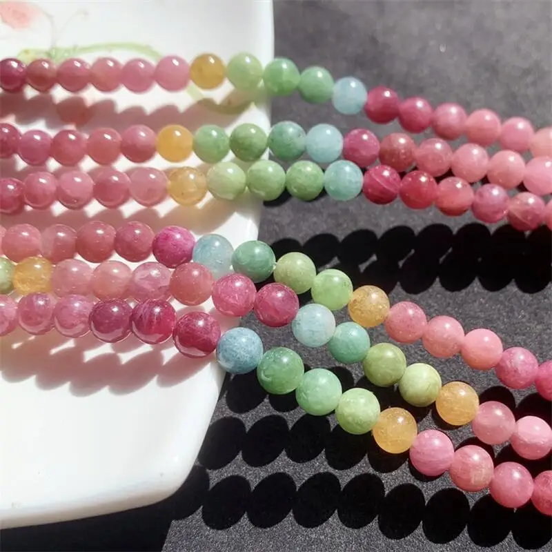 5.5MM Natural Tourmaline Triple Circle Bracelet For Women Men Fashion Reiki Healing Fengshui Crystal Yoga Jewelry Gift 1PCS