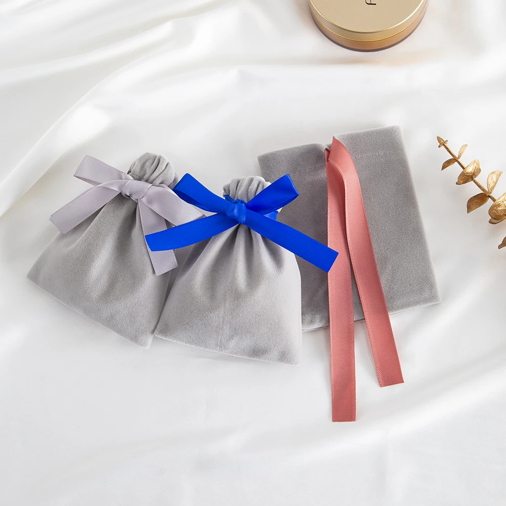 

10Pcs Grey Gift Packaging Bag Jewelry Gift Pouch Earring Ring Stud Pendant Braelet Headset Phone Wedding Favors Pocket Organizer