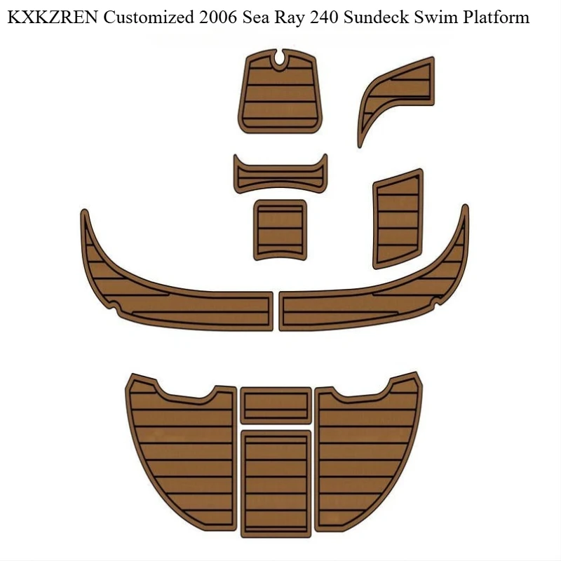 

KXKZREN Custom 2006 Sea Ray 240 Sundeck Swim Platform Kit Decking Sheet Mat Accessories for Yacht/boat Non-slip Flooring Pad