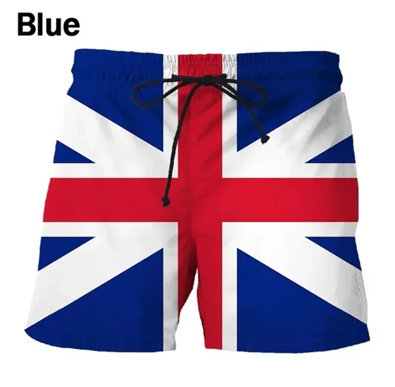 Germany USA UK Flag Beach Shorts Men 3D Printing Board Shorts Swimsuit homme 2024 Summer Hawaii Swim Trunks Cool Kids Ice Shorts