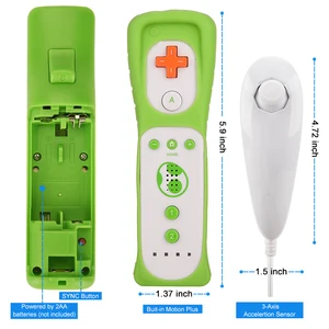 Wii Nunchuck Controller Set, Motion Plus Remote Control, Gamepad for Nintendo Wii Game Control, 1 PAR 12 Main Sales Drop Control - №1