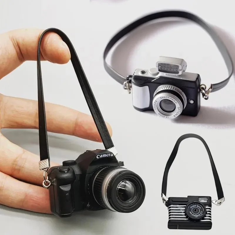 

Миниатюрная цифровая зеркальная камера 1/12 для кукольного домика Labubu, аксессуары для декора, имитация камеры, украшения