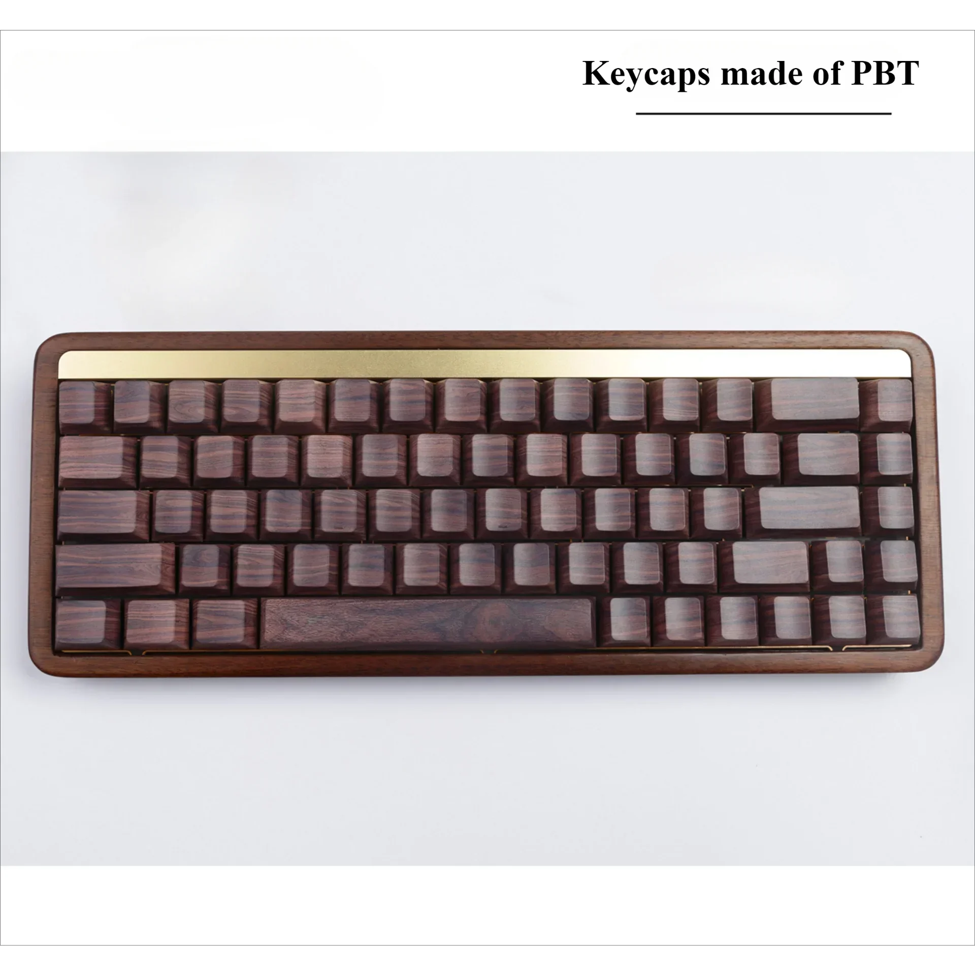Woodgrain Cherry Keycap Set PBT 126 Keys Personalized Side-engraved Translucent for 60/64/84/98/108 Mechanical Keyboards