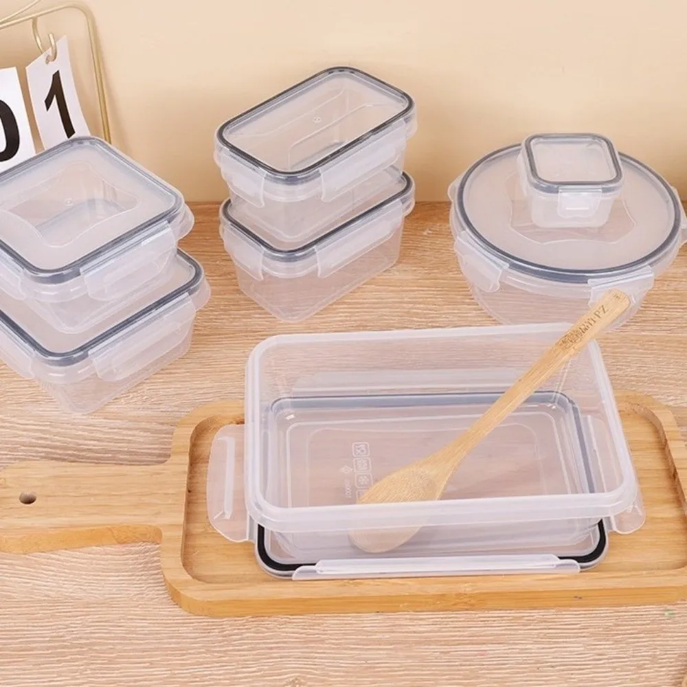 

Прозрачные герметичные контейнеры для еды с защелкивающимися крышками, герметичные контейнеры для хранения продуктов, штабелируемые пластиковые контейнеры для хранения в холодильнике