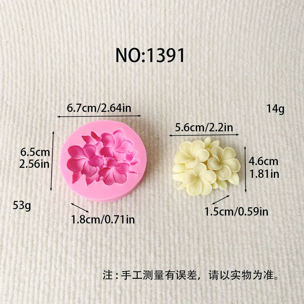 Flower Shape Silicone Mold Gardenia Plumeria Rubra Soap Fondant Molds DIY Cake Jelly Chocolate Decoration Baking Tool