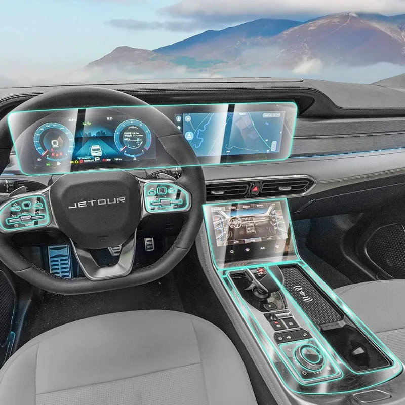 

Для 2020-2021 Jetour X90 X95 центральное управление навигацией автомобильная пленка аксессуары для интерьера ТПУ Прозрачная пластиковая защитная Пленка Установка