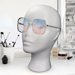 1 szt. Damski manekin ze styropianu Model głowy manekina kapelusz stojak do ekspozycji okularów z pianki głowa manekina Model peruka wieszak stojący wystawowa