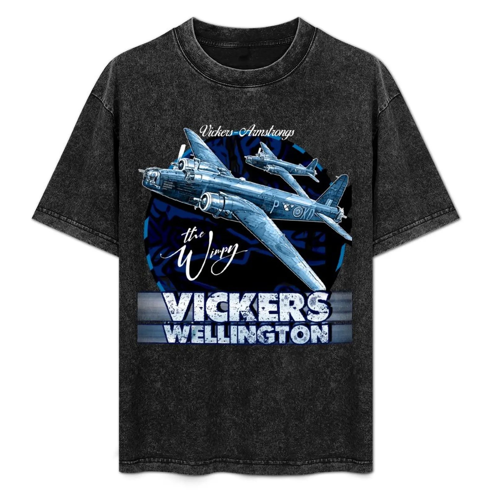 

Vickers Wellington WW2 Vintage British Bomber Aircraft T-Shirt Large Size Casual Short Sleeve Top