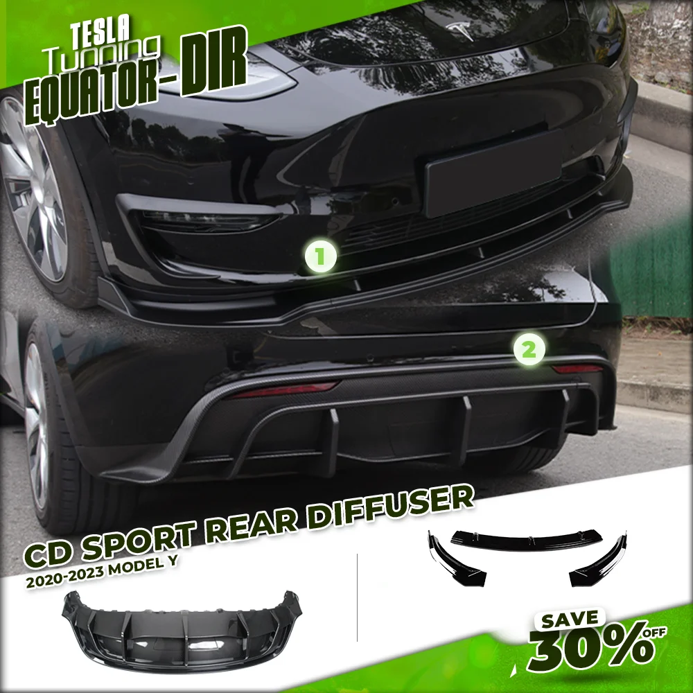 Hitch Tow Support Rear Diffuser For Tesla Model Y 2020-2024 Body Kits Rear Bumper Lip Spoiler Replacement Auto Accessories