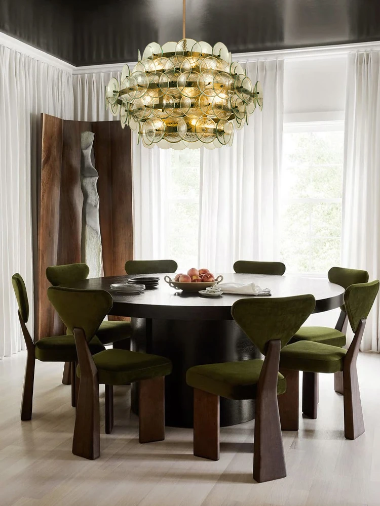 Murano Collection Round Linear Art Dimmable Led Chandelier Lighting Suspension Luminaire Lampen Hanging Light For Living Room