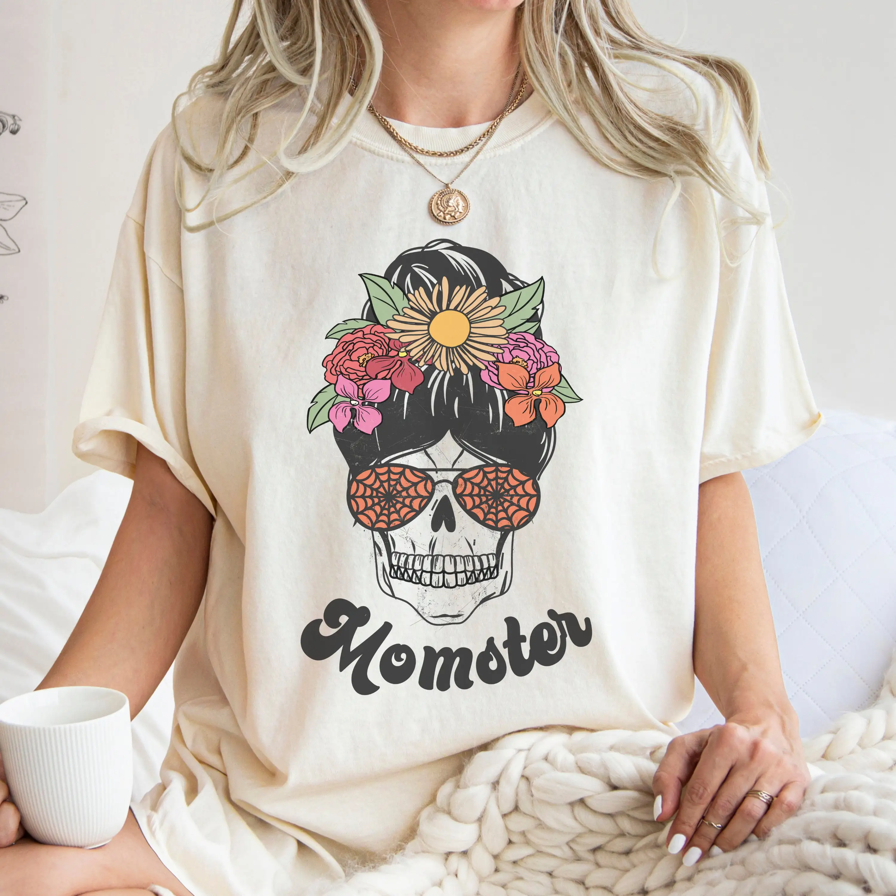 

Comfort Colors Momster T Shirt Halloween Mom Spooky Mama Motherhood