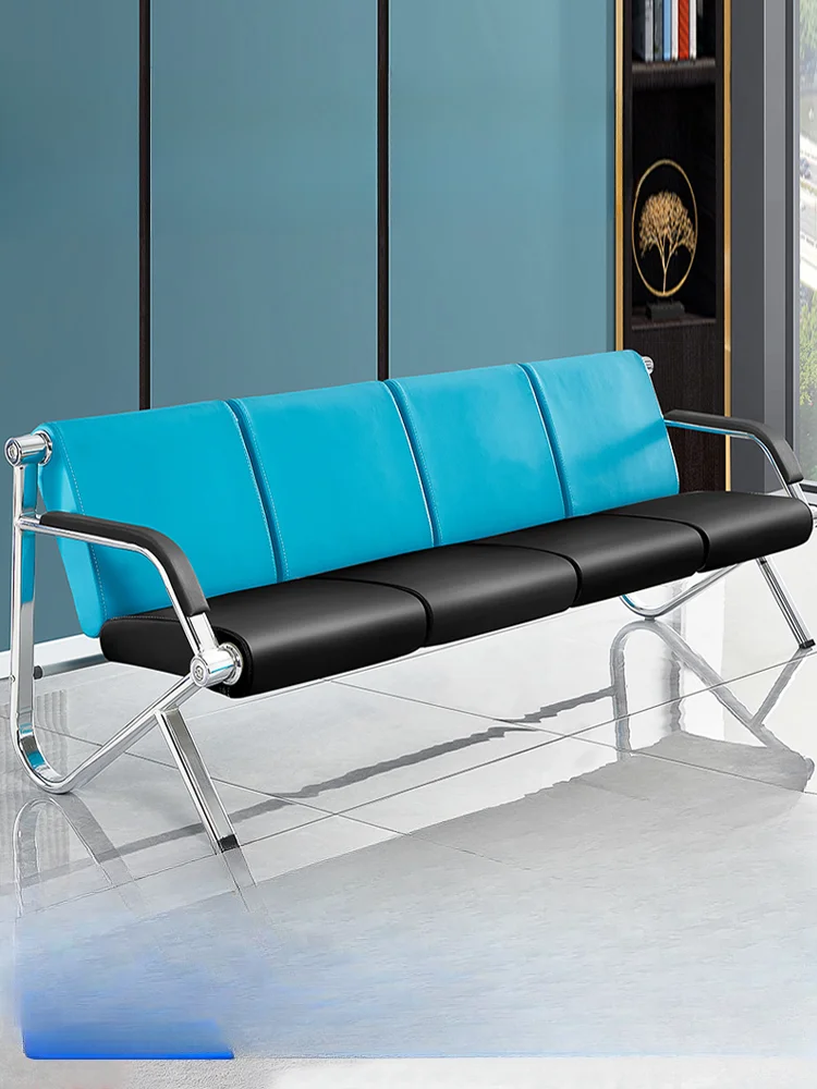 Three-person row chair hospital waiting area multi-person row chair stainless steel sofa waiting chair bank public seat