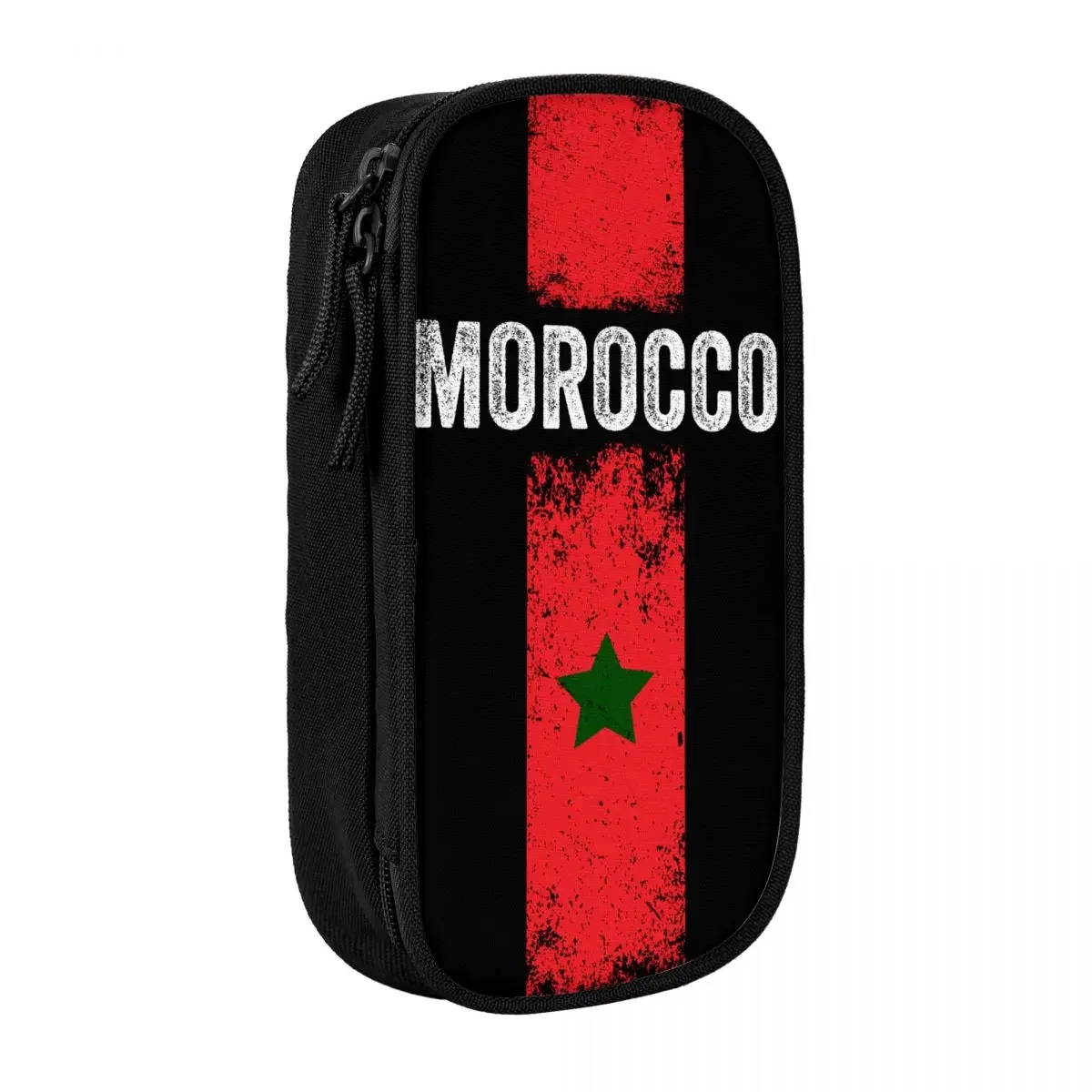 Custom Morocco Flag Pencil Case for Boys Gilrs Large Capacity Moroccan Patriotic Pride Pen Bag Box Stationery
