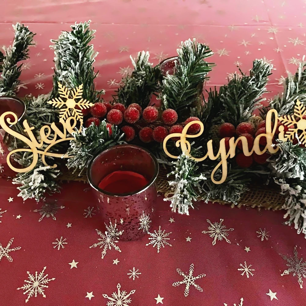 

Веселая рождественская елка, именные бирки, карточки с именами, индивидуальный декор для свадебной вечеринки, праздничного стола, персонализированная металлическая табличка из нержавеющей стали