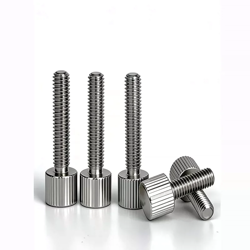 Stainless Steel Small‑Head Knurled Single‑End Hand‑Tight Adjustment Bolt, Straight‑Knurl Screw, Thumb Screw M3‑M5