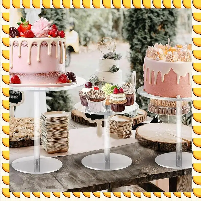 

BAAU Acrylic Cake Stand,Clear Cake Stand Round Tall Cake Stand For Dessert Table Display, For Wedding, Event, Birthday Party Dur