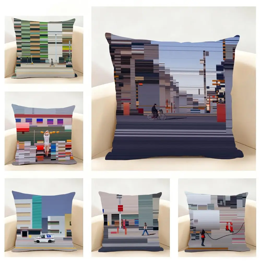 World Premium Printing Cushion Cover Linen Pillowcase Soft  for Sofa Bed Home Room Decor