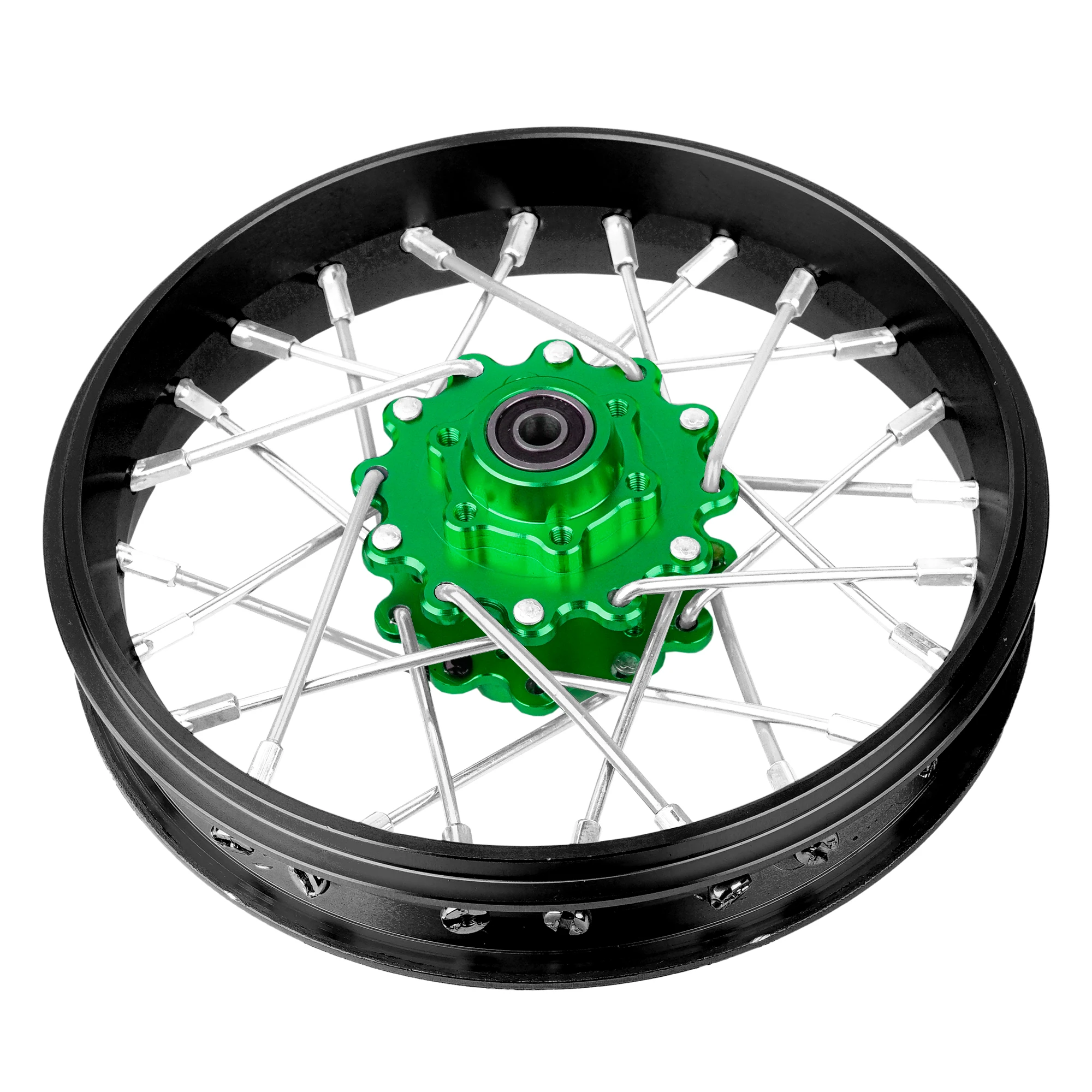 Roda dianteira de alumínio CNC KEBEILEE V2 para motocicleta LOSI Promoto MX 1:4 preta