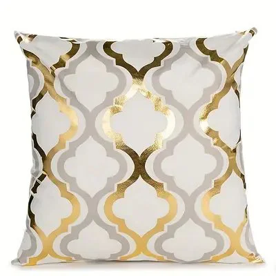 Home Decor Geometric Gold Pattern Decorative Pillow Covers Pattern Cushion Cover Suitable for Sofa Bedroom Car Pillow Cover