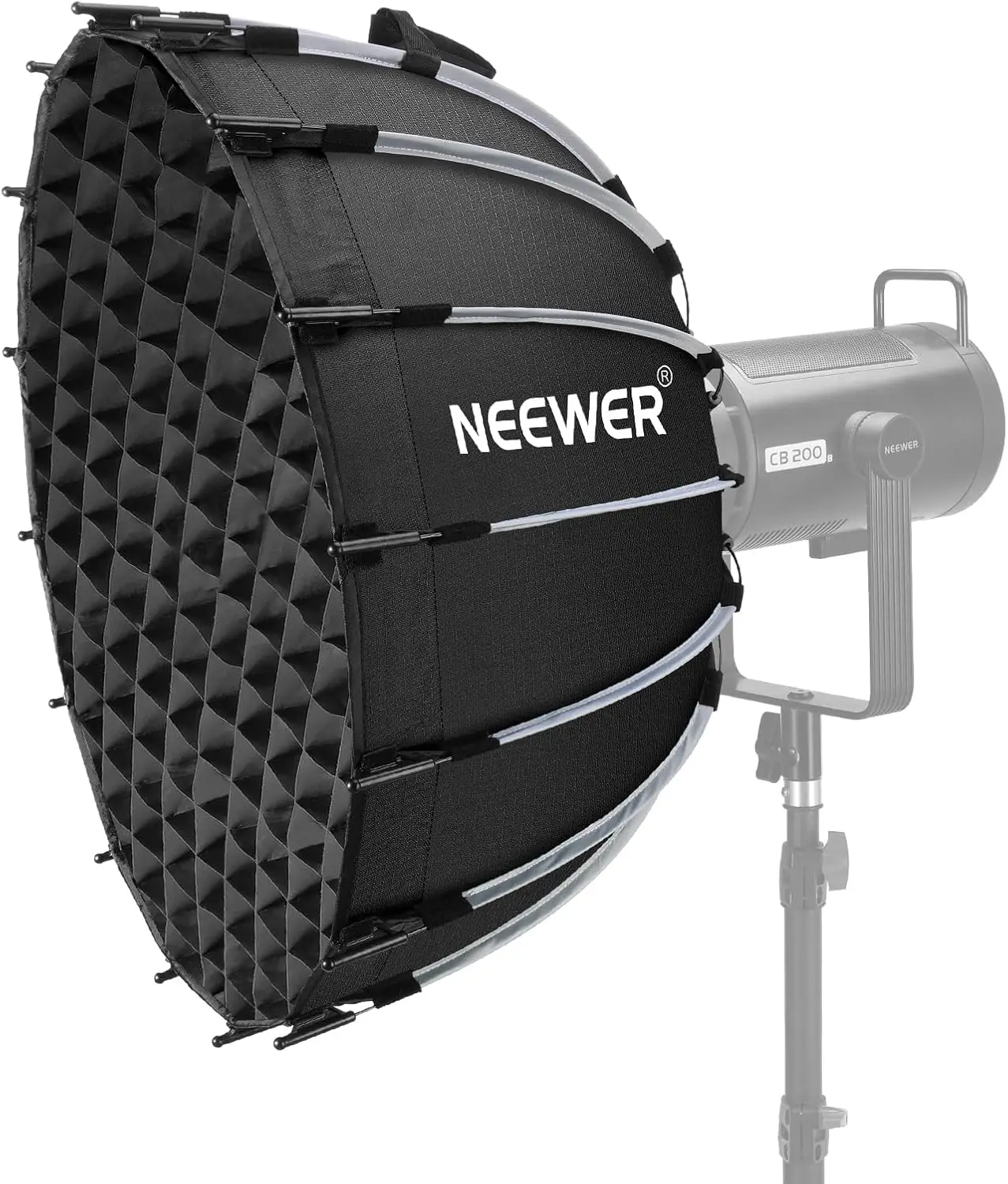 

Комплект параболического софтбокса с креплением Bowens 23,6 дюйма и диффузорами для студийного освещения, совместимый с Aputure 120d, Godox SL60w, NS71P