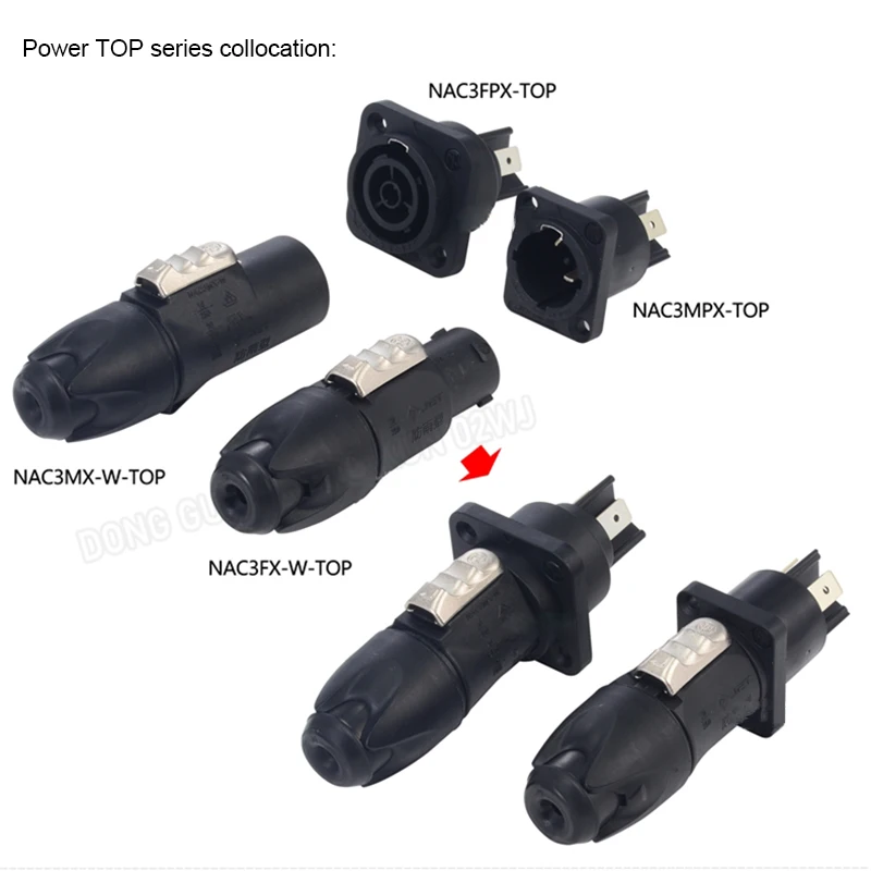 

NAC3MPX-TOP 32A Aviation Power Plug Adapter LED Screen Moving Head Light Audio Outdoor Performance Waterproof Plug Connector