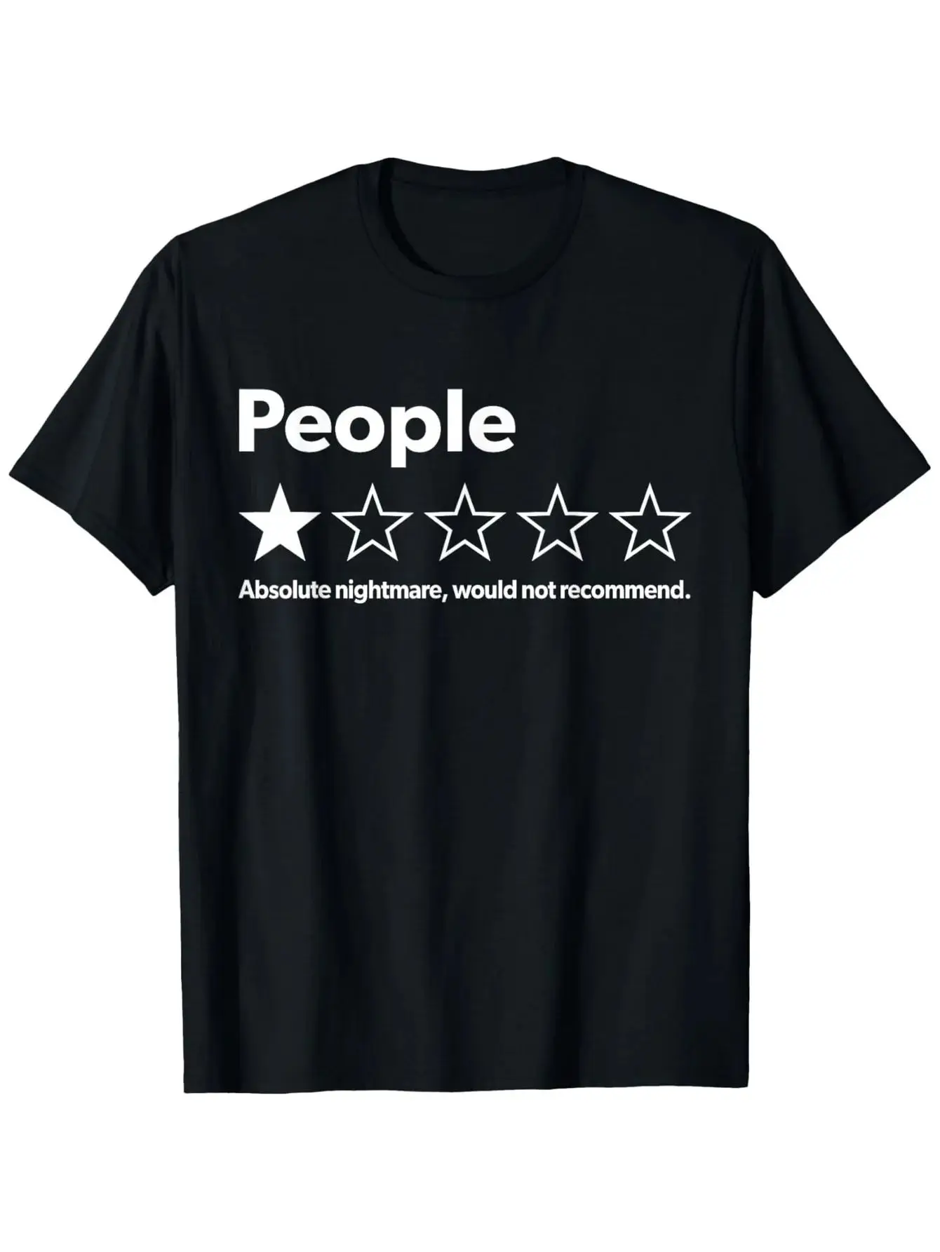 Review One-star Rating An Absolute Nightmare Not Recommended Print Tops Funny T-shirt Outdoor Sports Clothing Fashion Tops