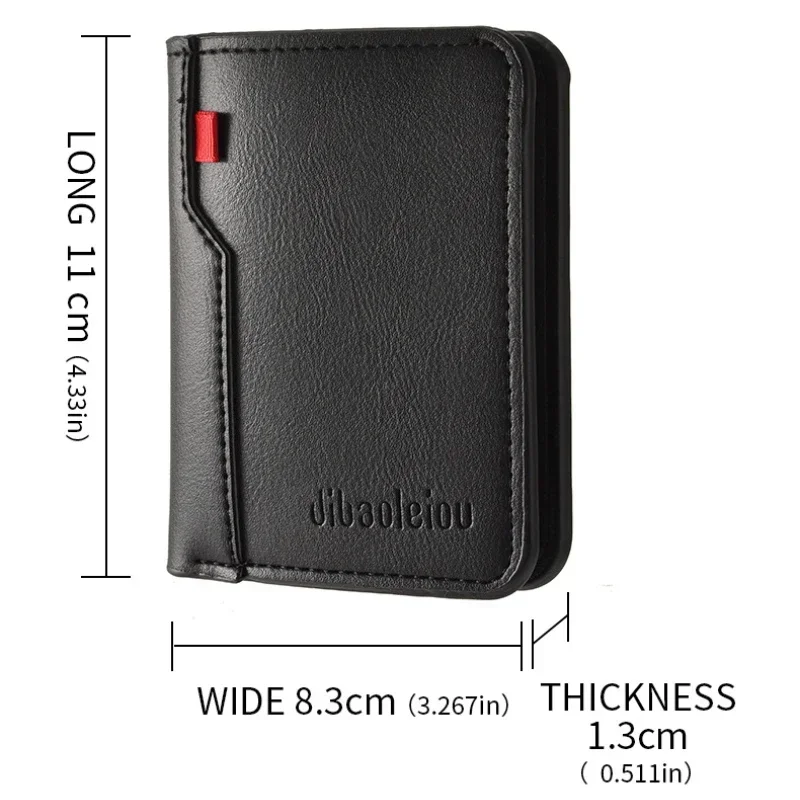 1Pc New Ultra-thin Mini Soft PU Leather Credit Card Wallet Holder Short Vertical High Quality Men's Small Short Wallets Purse