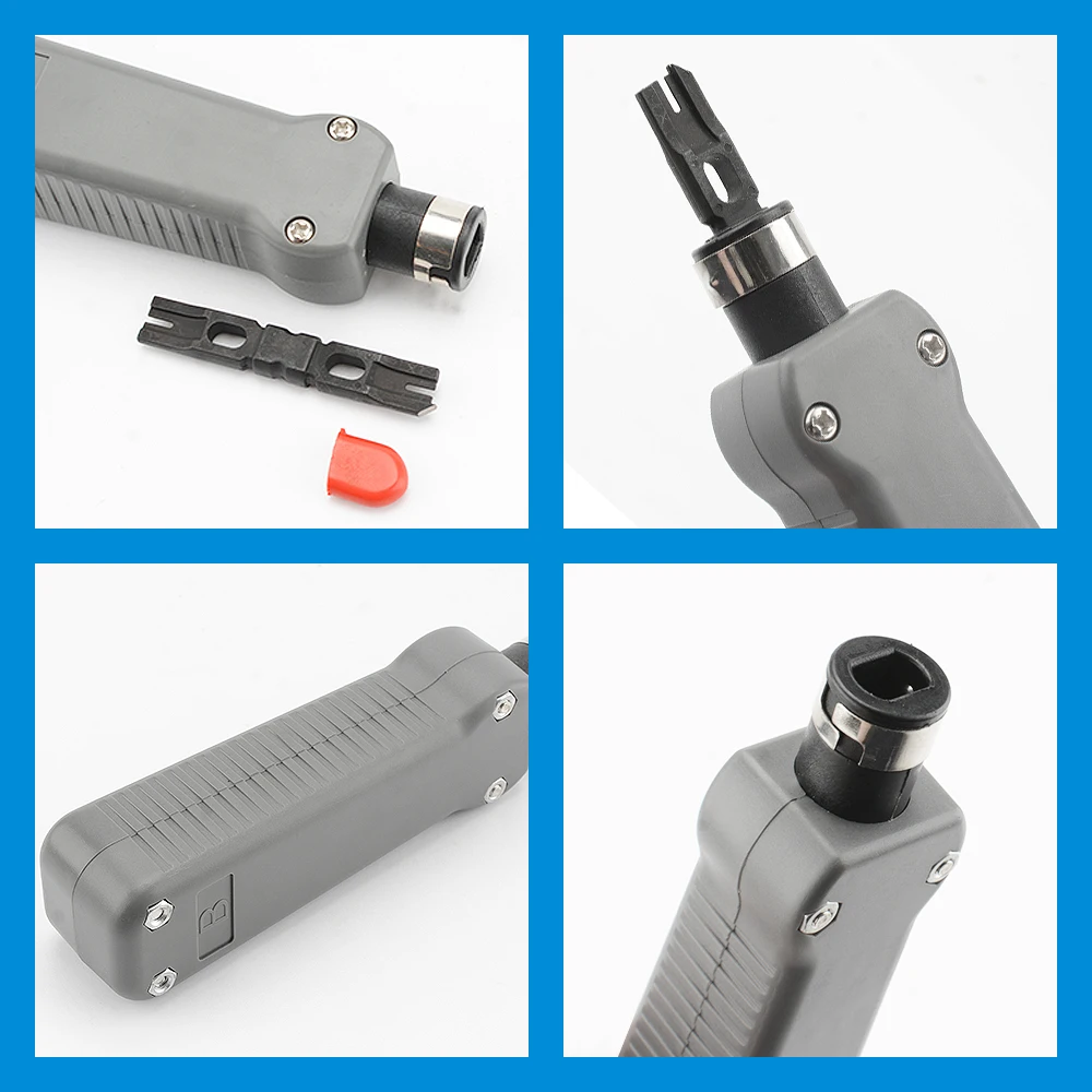 أداة لكمة أسفل ‌   مع تجعيد شفرة ثنائية الاستخدام لوحدات 110/88 رفوف وألواح الكابلات Cat5e/Cat6 - أداة تركيب الشبكة