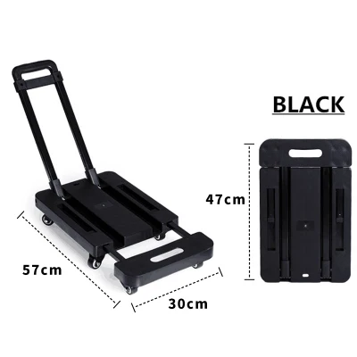 Good Quality Platform Folding Plastic Garden Trolley With Telescopic Handle And 4 Wheels Portable Garden Hand Truck