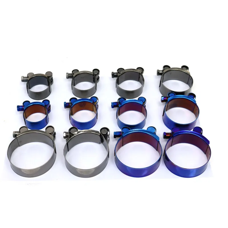 Motorcycle StainlesSteel Hose Clamp Muffler  Soft Single Tube 32-63MM