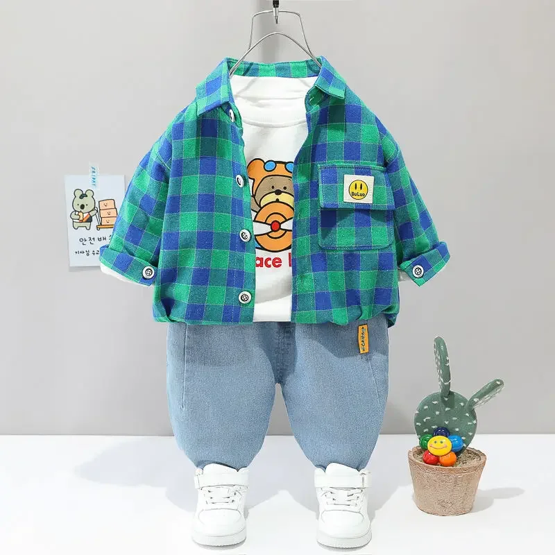 Traje de coche para bebés de 0 a 4 años, traje deportivo de tres piezas a rayas de manga larga para niños y niñas, a la moda, novedad de otoño