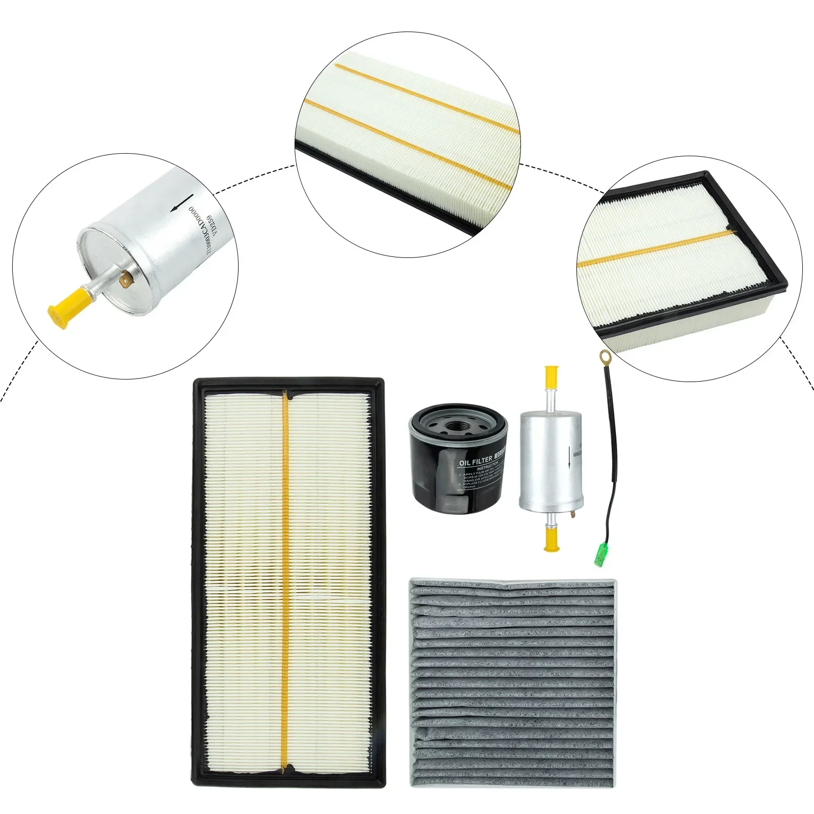 Cabin Air Filter High performance 4Pcs Cabin Air Filter Oil Filter Fuel Filter Set for Trumpchi GAC GS8 2017 2020