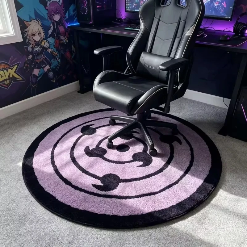 Naruto Rinnegan Area Rug Iconic Samsara Eye Symbol Non-Slip Anime Decor Game Rooms/bedrooms Soft Mat Ninja Series Fans Gift